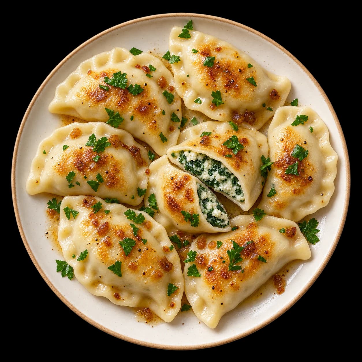 pierogi ze szpinakiem i ricottą z szałwią