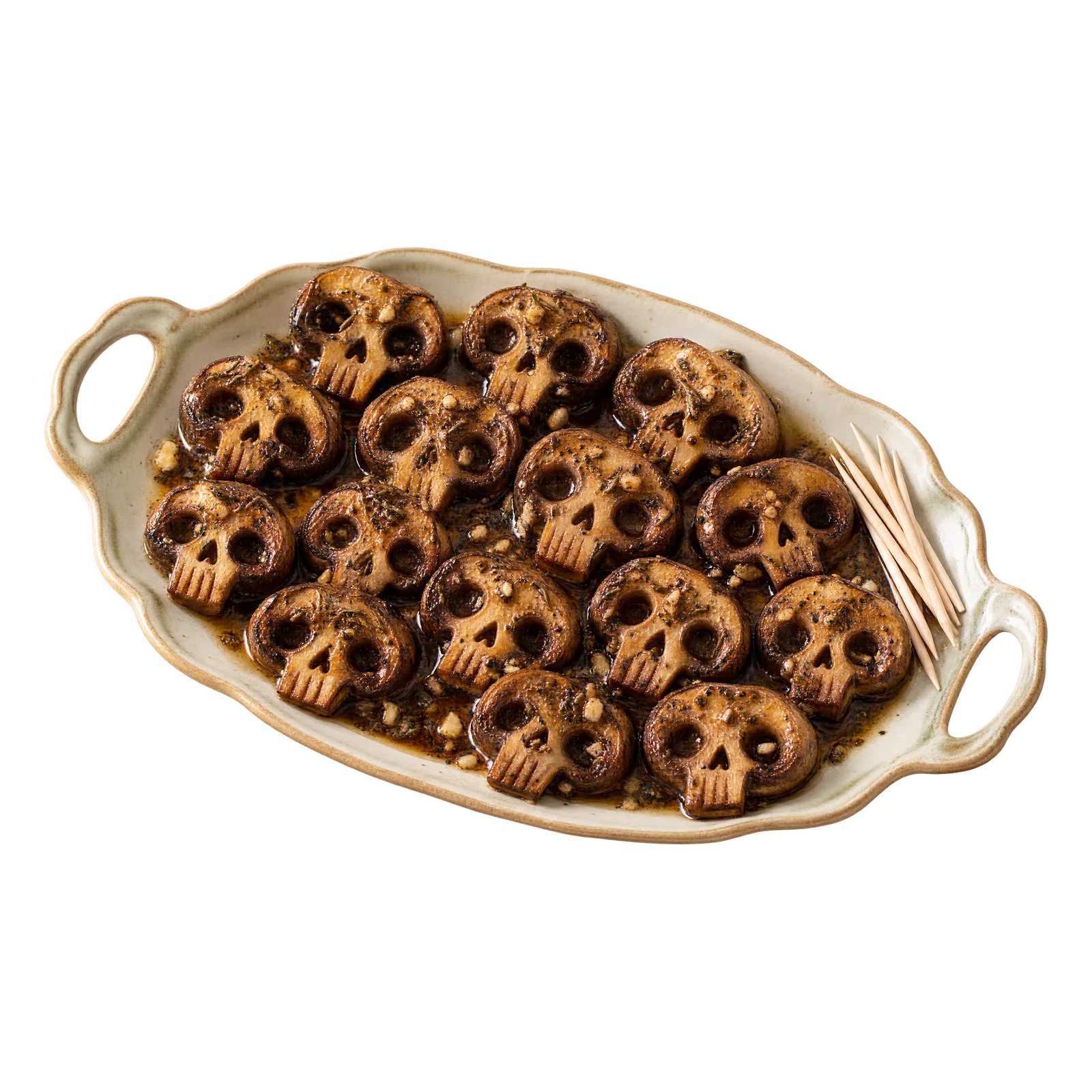 Pieczarkowe czaszki w marynacie balsamicznej z tymiankiem