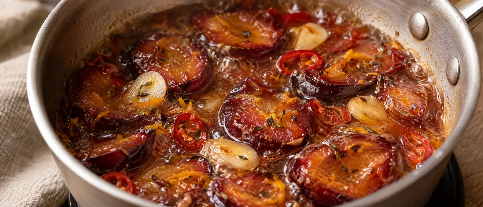 Finish the sauce with the duck juices