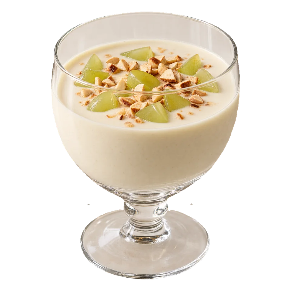 Ajo blanco z winogronami i prażonymi migdałami