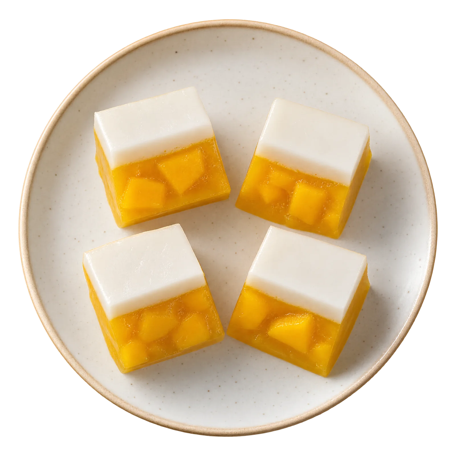 Dwuwarstwowe kostki mango–kokos