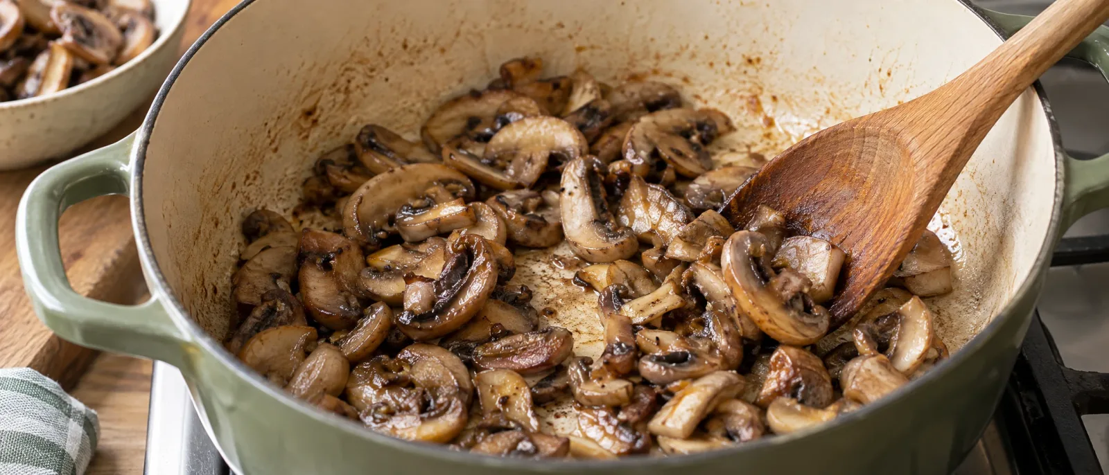 Brown the mushrooms