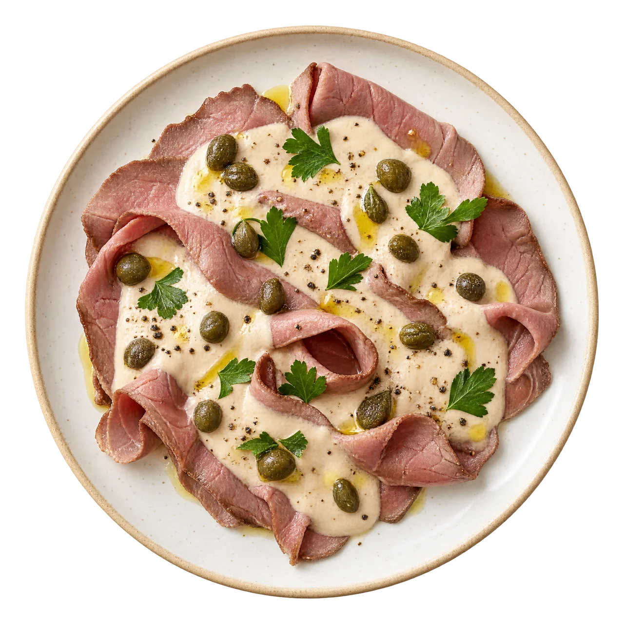 Rostbef tonnato z kaparami