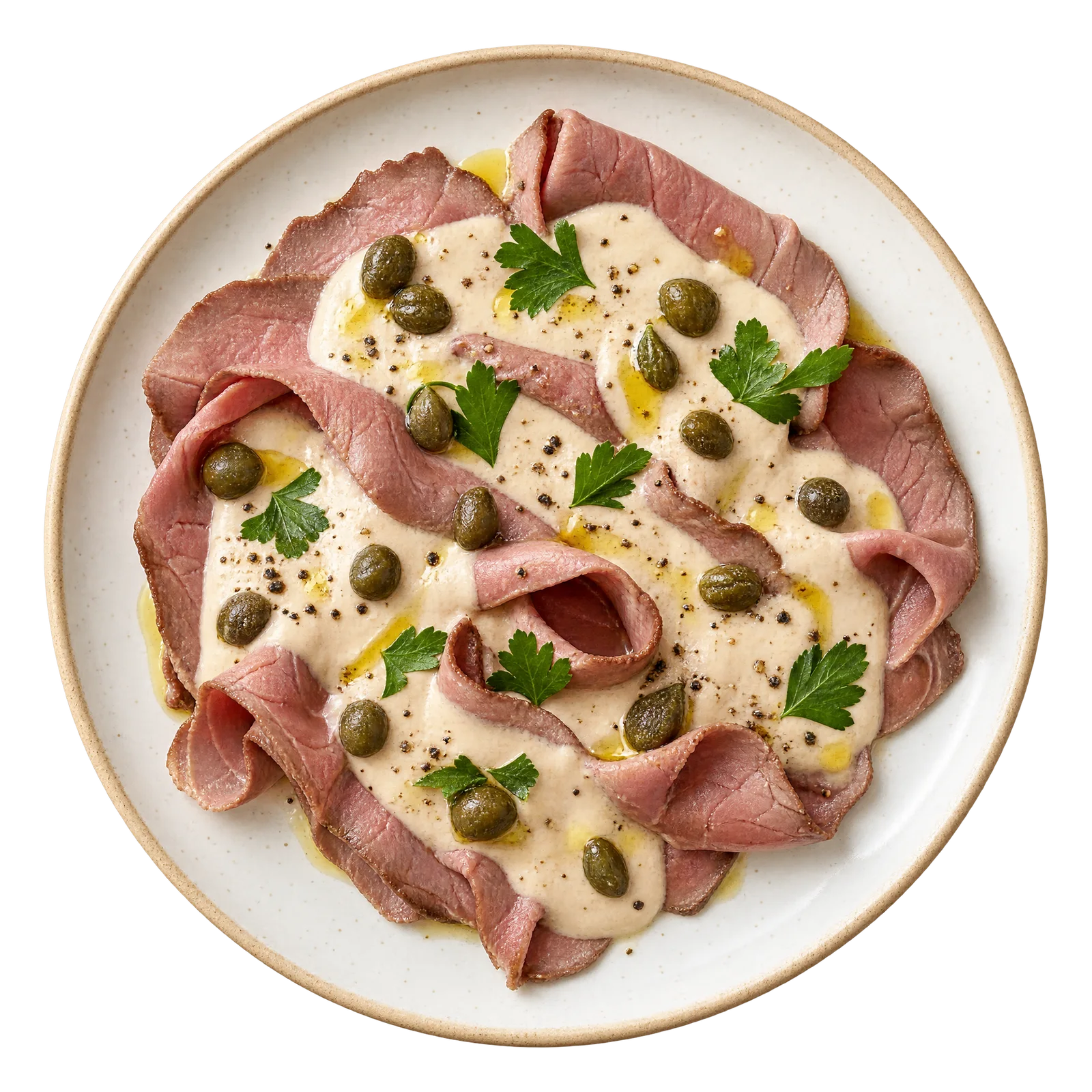 Rostbef tonnato z kaparami