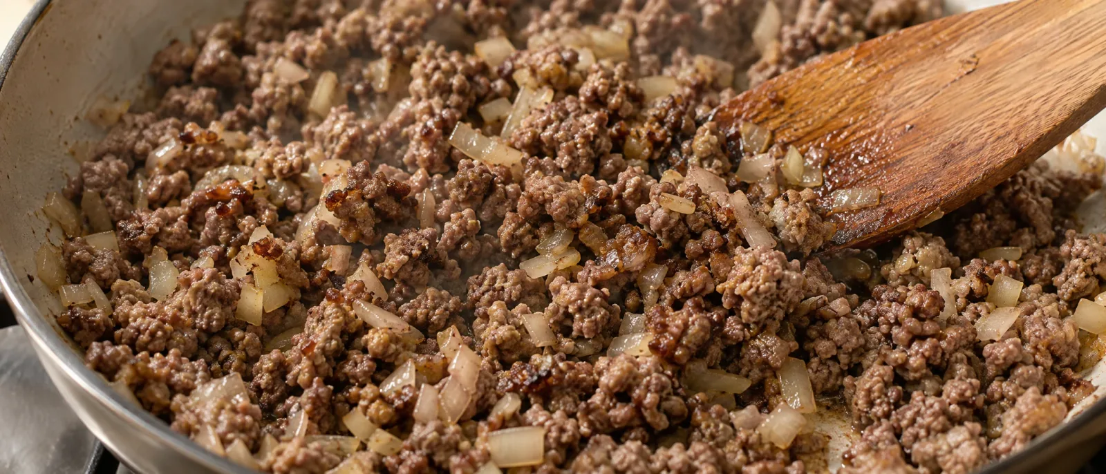 Cook the onion and beef