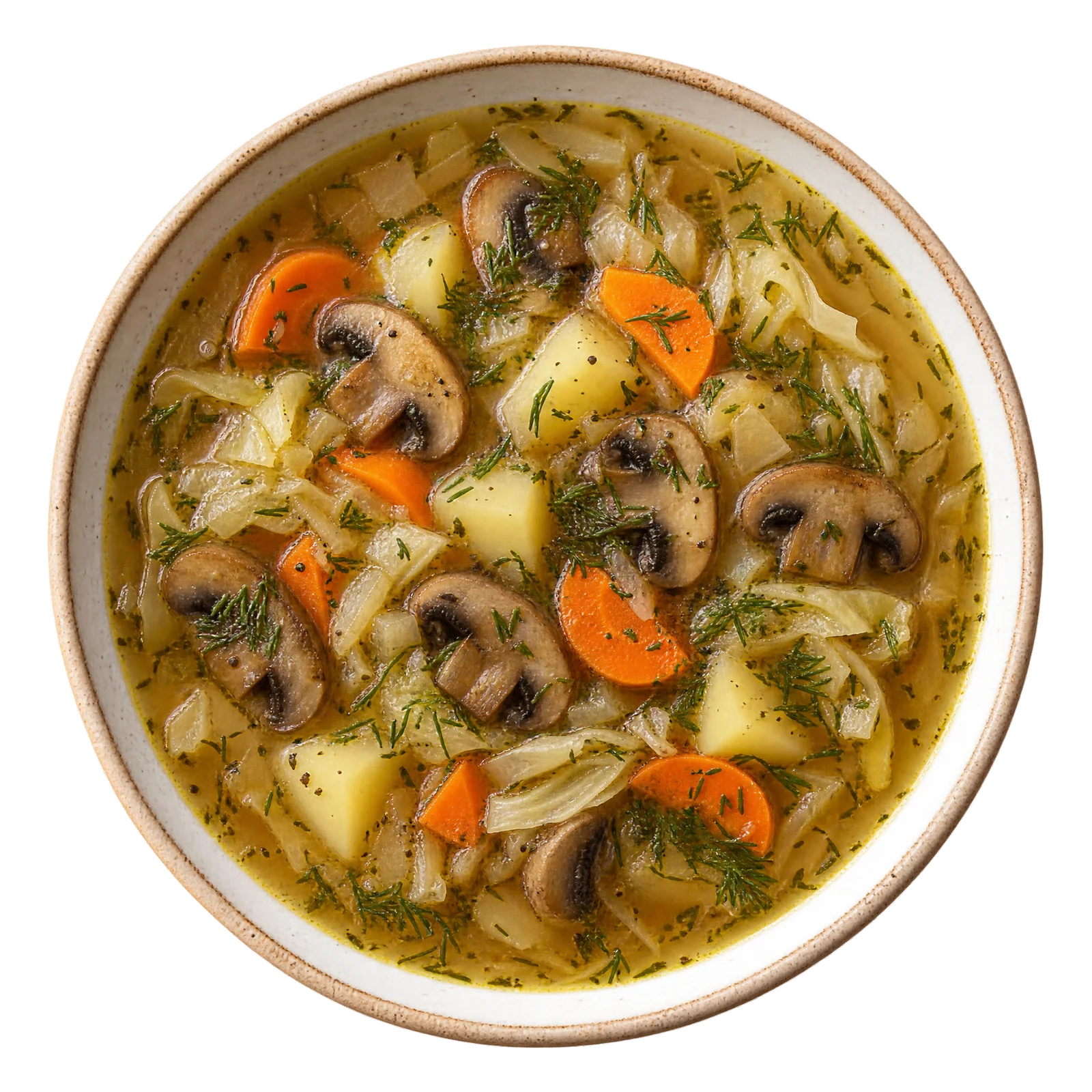 Cabbage and mushroom soup