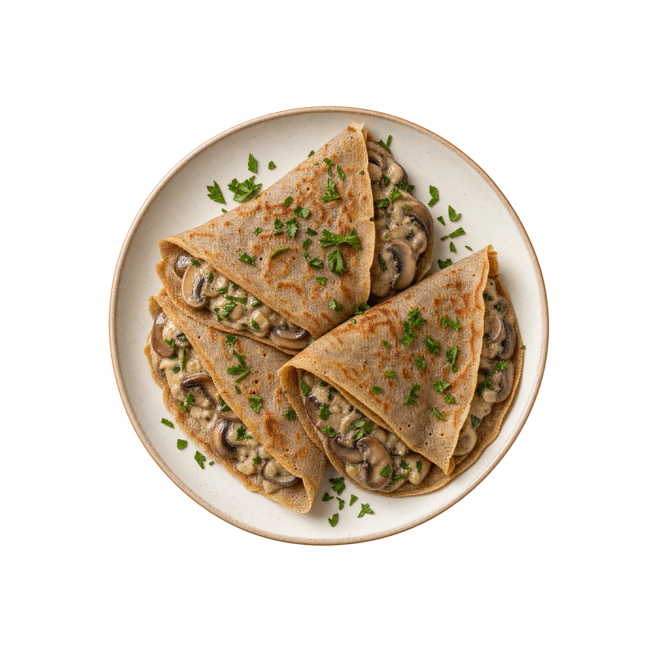 Buckwheat Crêpes with Creamy Mushrooms