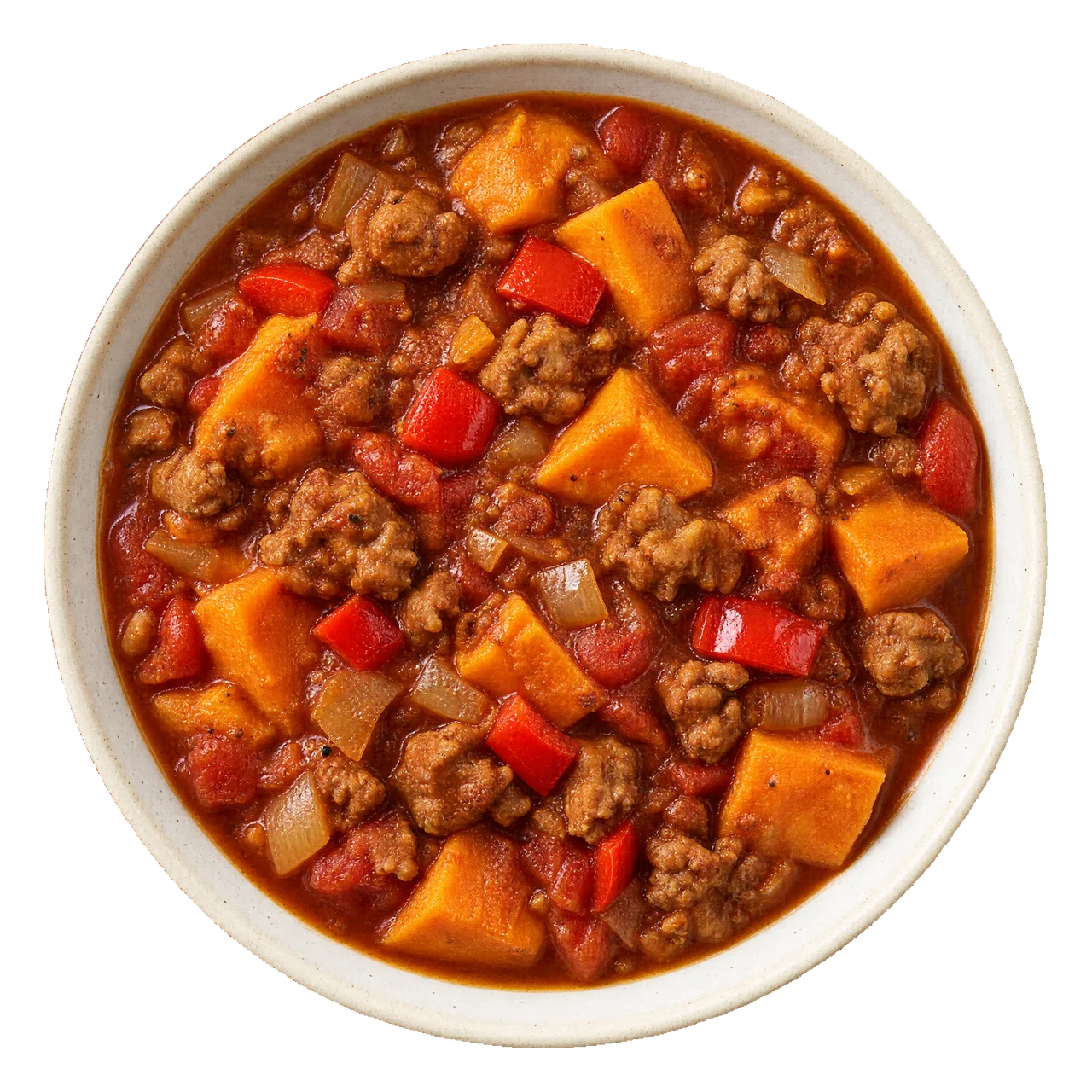 Chili z batatami i kiełbasą