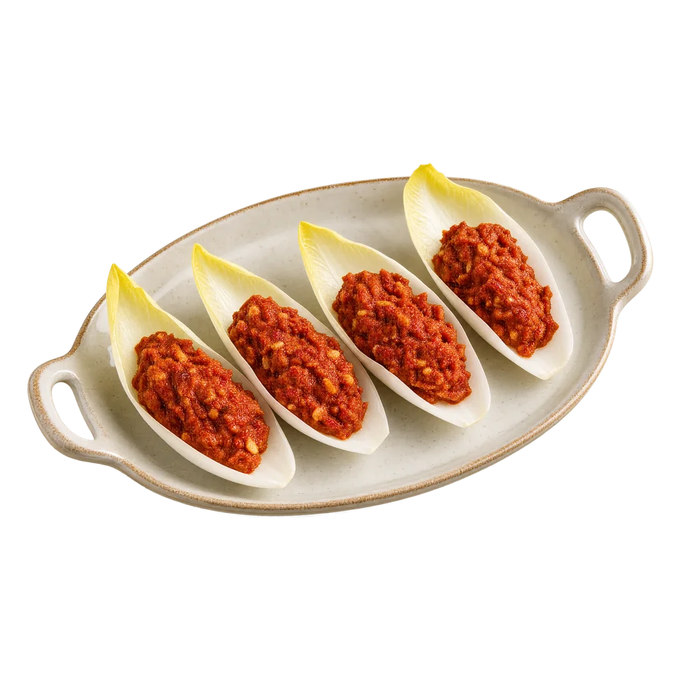 Muhammara w łódeczkach z cykorii