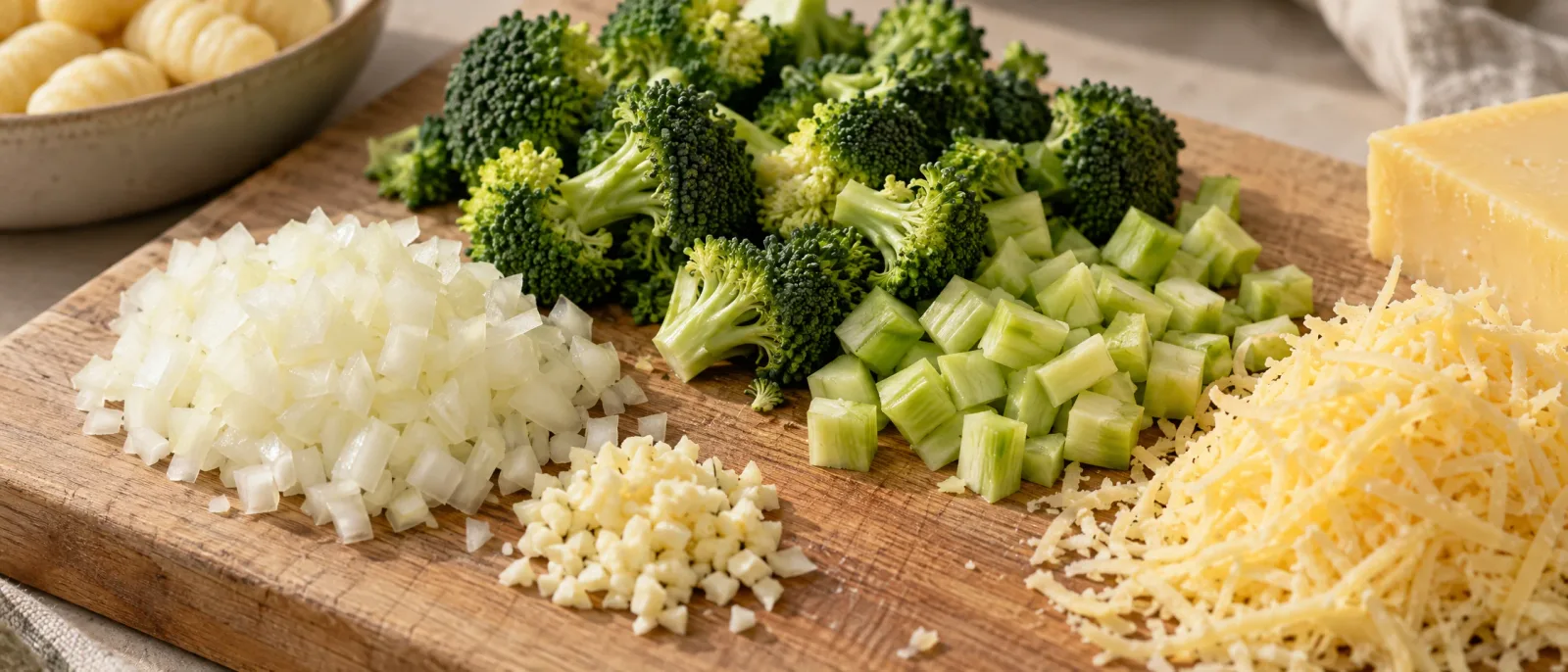 Prepare the vegetables and cheese