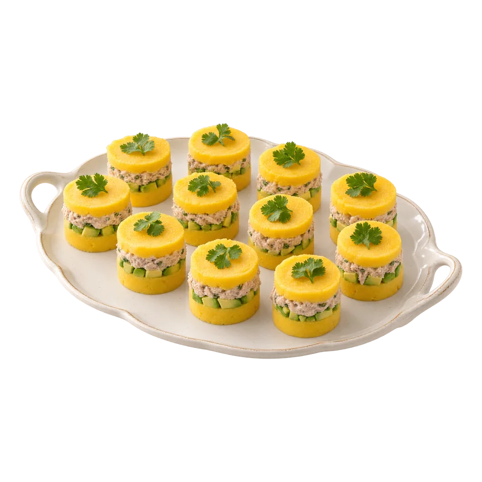 Mini causa z tuńczykiem, awokado i ají amarillo