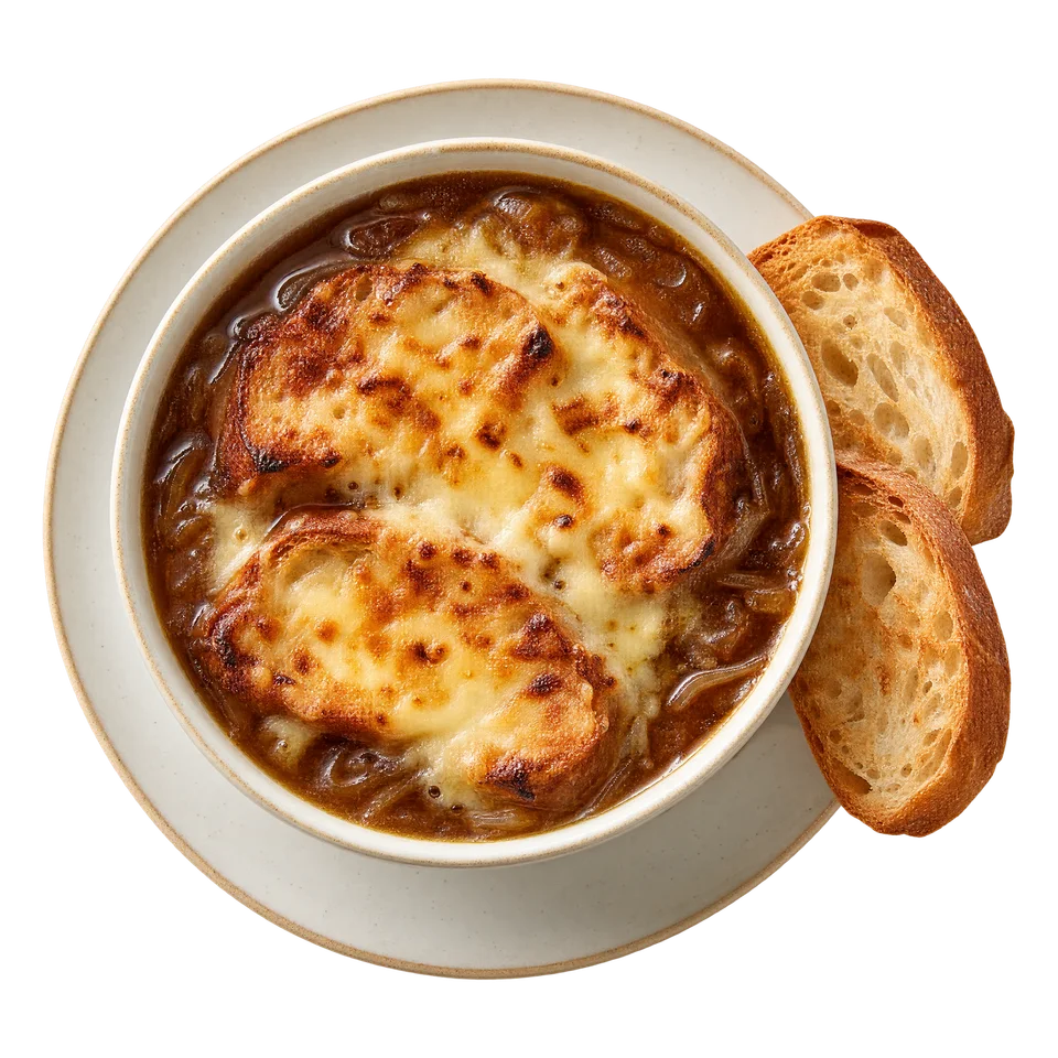 Zupa cebulowa zapiekana z Gruyère