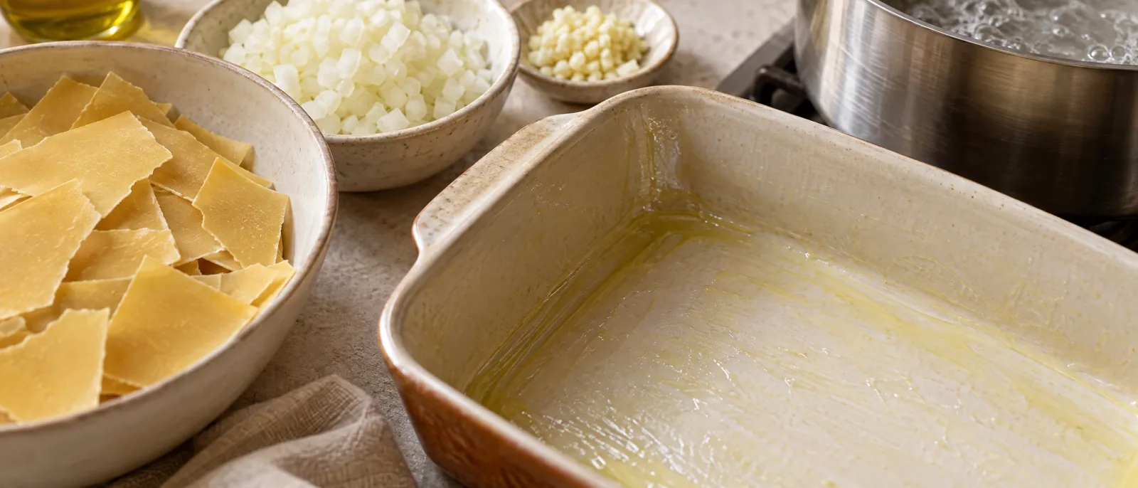 Prepare the tray and ingredients