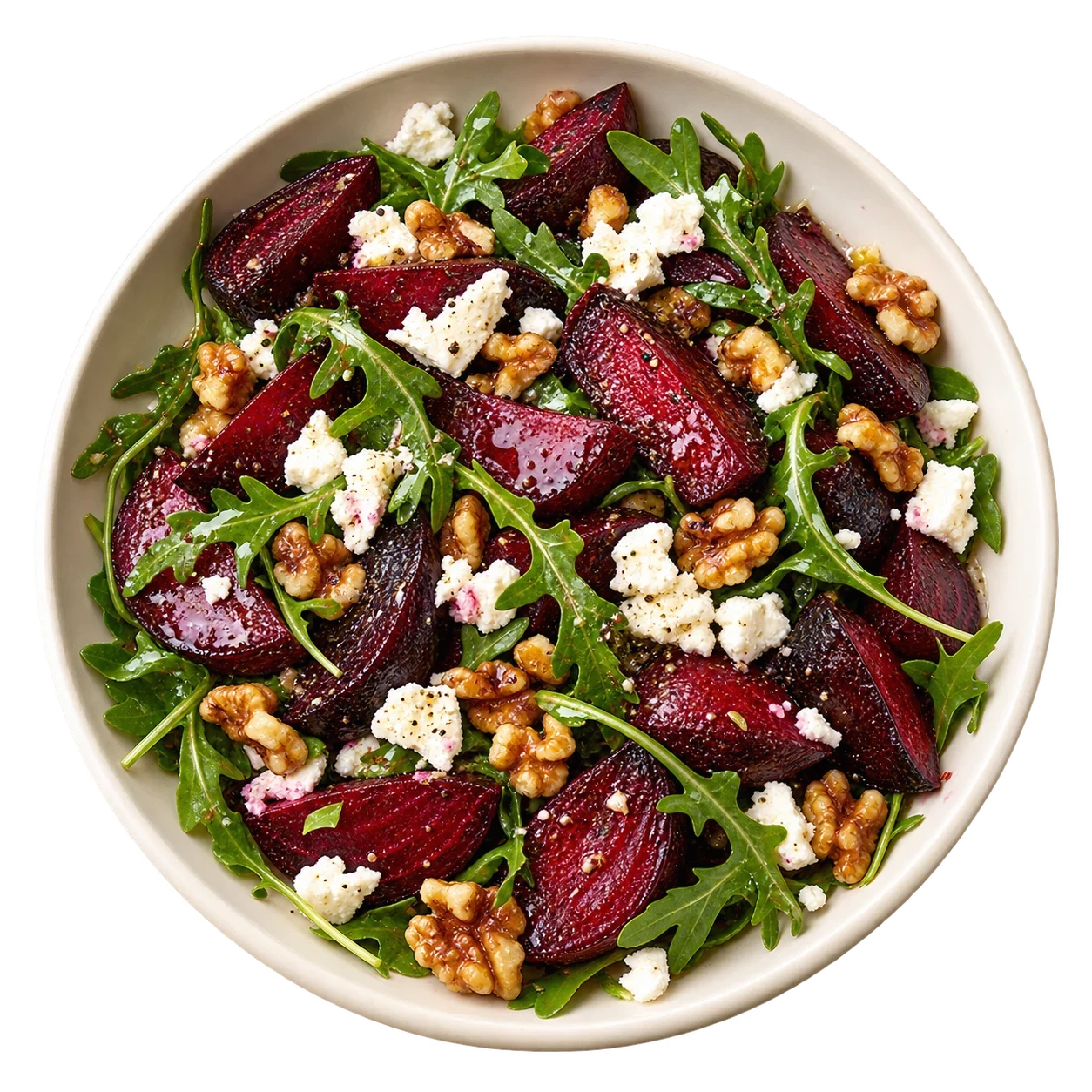 roasted beetroot, feta and rocket salad